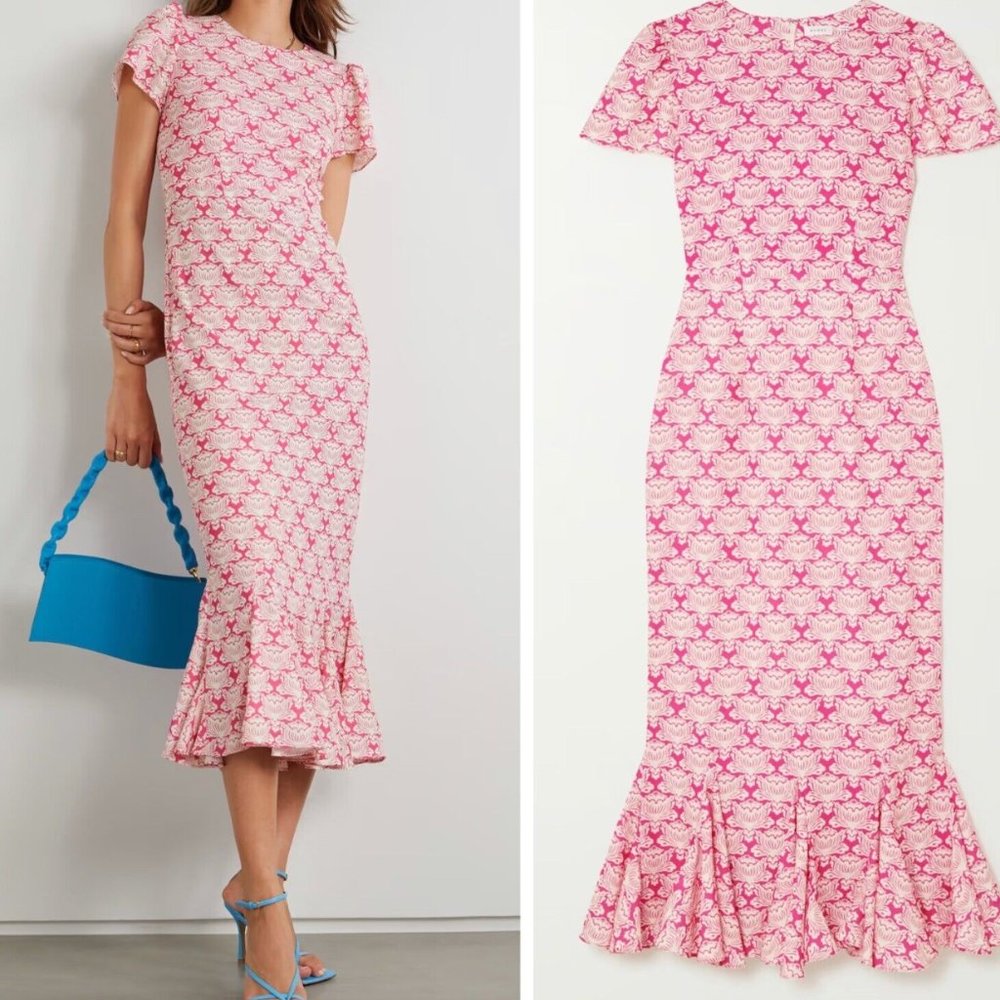 RHODE New Lulani Dress Lotus Block Hot Pink sold out RRP $350 US 2 Small